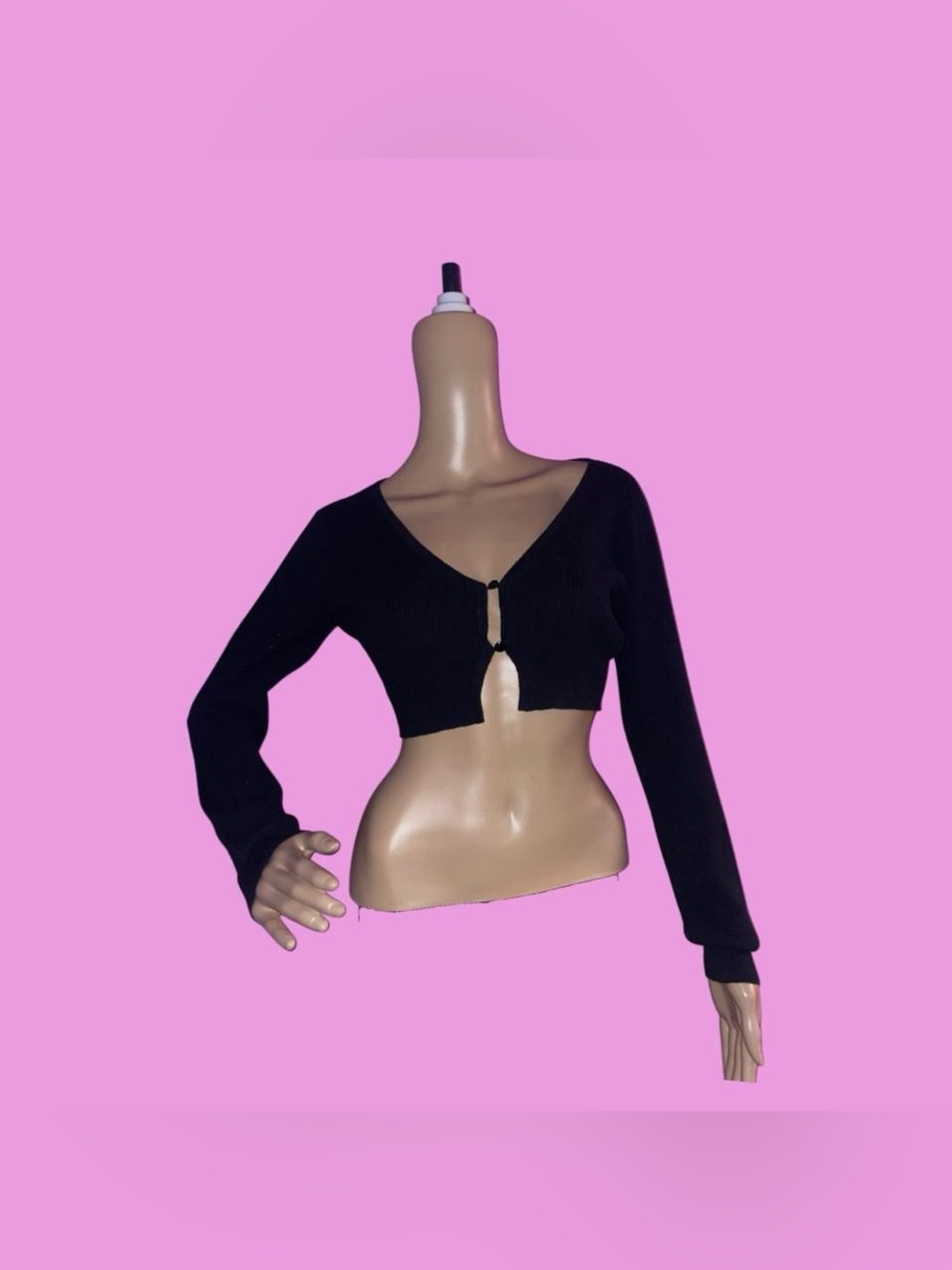 cropped black cardigan